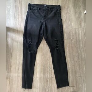 Gap Denim Distressed Favorite Black Jegging Women Stretch Size 14 / 32 Tall Jean